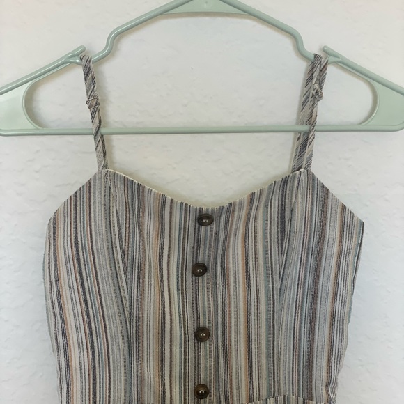 Lulus Essential Essence Blue Multi Striped Tie-Back Romper - XS - Picture 5 of 15